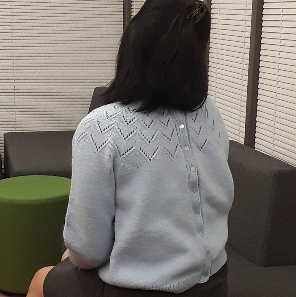 Beautiful light blue handmade sweater - Picture 5 of 5